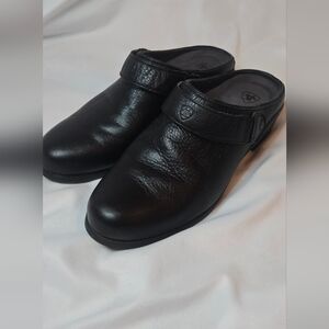 Ariat Black Leather Sport Slip-On Mule Clogs Womens 8.5